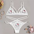 thumbnail image 1 of Conjunto de ropa interior de encaje Sexy para mujer, pegatinas bordadas de Hello Kitty, sujetador femenino, bragas Y2K, traje de Bikini Kuromi Melody, regalo, 1 of 4