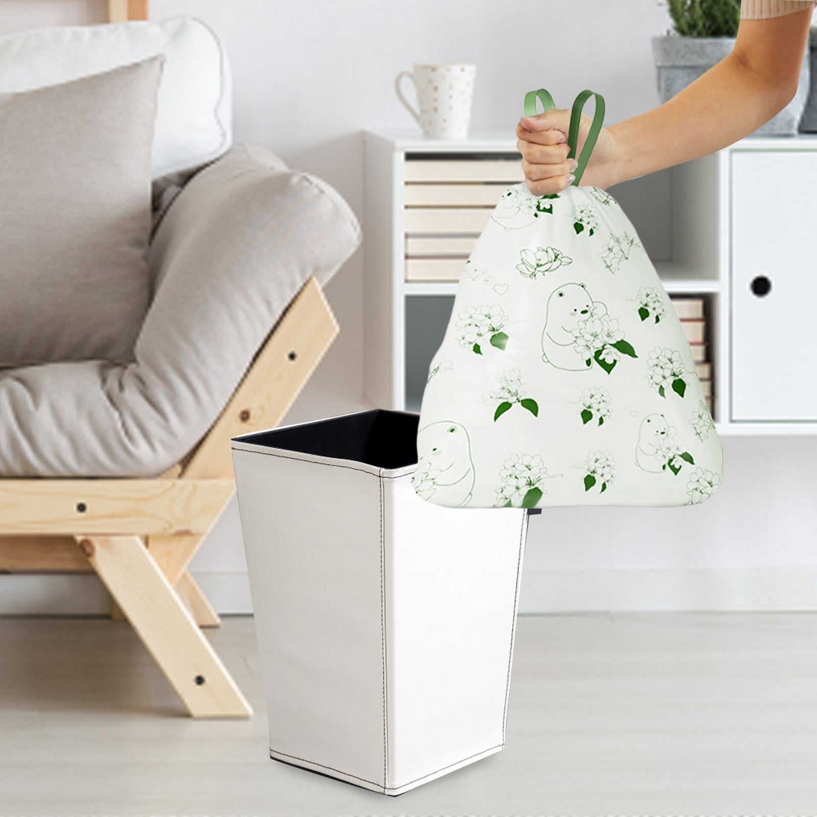 4 Gallon 30 pcs Small Clear Trash Bags Strong 5 Gallon Garbage Bags Bathroom Trash Can Bin Liners Unscented Kitchen Waste Basket Liner