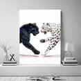 thumbnail image 4 of Mudket Black & White Leopard Framed Canvas Wall Art, Contrast Wild Animal Print Art for Men Living Room, Modern Office, Ready to Hang - 30"L x 20"W, 4 of 10