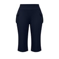 thumbnail image 3 of Guluxicc Women's Athletic Pants with Pockets Plus Size Elastic Waist Yoga Capris for Everyday Gym Workout Summer Casual Outfits, 3 of 9