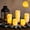 Warm White-5PCS Flickering Flameless Candles, variant on AGCAN 24 Pack Novelty Flickering Flameless Tea Lights, 200+Hours Battery Operated Fake Electric LED Tea Lights for Votive, Centerpiece Table Decorations, Wedding, Aniversary, Halloween, Christmas