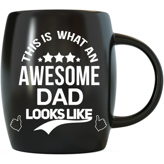 Mug A Day Awesome Dad Looks Like Coffee Mug Novelty Drinkware Cups - Funny Gag Gifts For Dads Christmas Birthdays From Daughter Son Wife Sports Fan Travel Camping