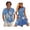Blue Vintage Floral, variant on KUIFORTI His and Hers Matching Outfits Lemon Flower Summer Tropical Matching Outfits for Couples Breathable Loose Swing Sundresses 4-Way Stretch Suitable for Casual Wear