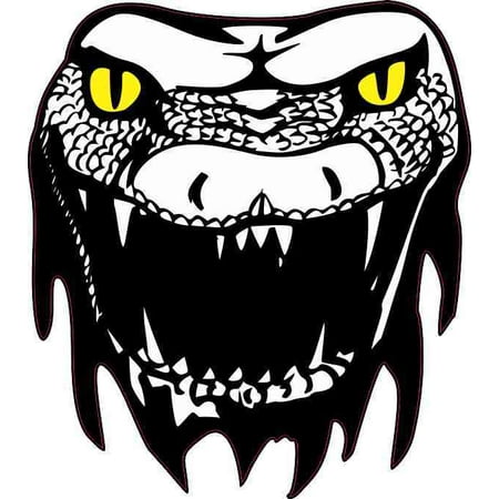 - 4in x 4.5in Yellow Eyes Snake Head Sticker Vinyl Animal Decal Car Stickers