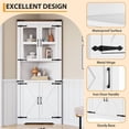 thumbnail image 4 of TROPOW Tall Corner Storage Cabinet, Bathroom Floor Storage Cabinet with Doors and Adjustable Shelves, Freestanding Tall Cabinet Organizer for Bathroom, Kitchen, Living Room, 4 of 9