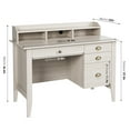 thumbnail image 2 of Homfa 47 in Computer Desk, Home Office Writing Table with 4 Drawers and Hutch Shelf, Oak White, 2 of 7