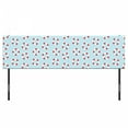 thumbnail image 3 of Coastal Headboard, Nautical Sea Themed Composition with Pastel Colored Stripes Background, Upholstered Decorative Metal Bed Headboard with Memory Foam, King Size, Pale Blue White Red, by Ambesonne, 3 of 4