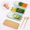 thumbnail image 4 of Bento Box con 3 Compartimentos y Cubiertos  - Verde, 4 of 5