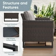 thumbnail image 5 of Bellefurn Outdoor 3 Seats Patio Sofa,All-Weather Wicker Deep Seat Outdoor Couch with Removable Cushions for Porch, Backyard, Balcony, Deck, 5 of 7