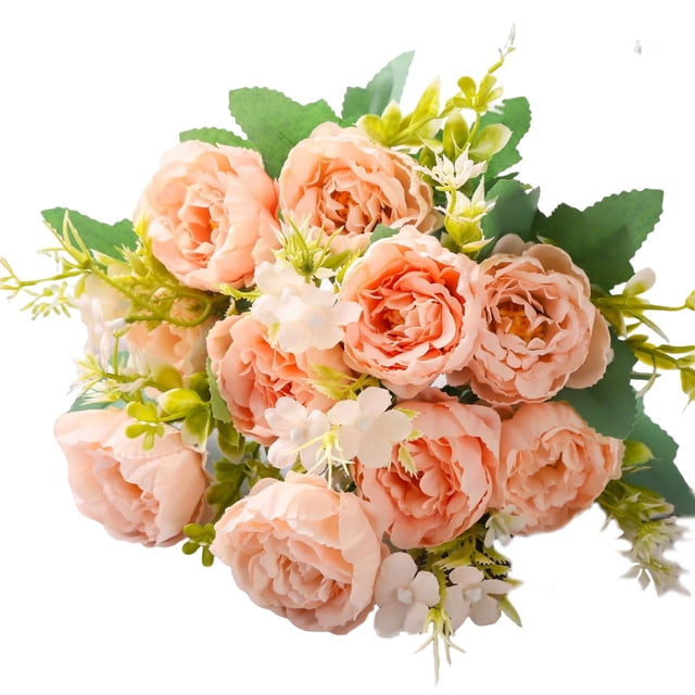 Simulation Peony 5 Forks Realistic Decorative DIY Bride Holding Fake Peony Bouquet Wedding Decor