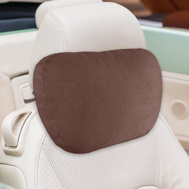 Almohada para el cuello del coche Almohada para reposacabezas del coche Universal, Ergonómica, Accesorios para viajes de conducción para automóviles Marrón oscuro