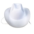 thumbnail image 4 of TELOLY Cowboy Hat,Fashionable and Casual Design Cowgirl Hat,Structured Wide Brim Safari Hat,White, 4 of 5