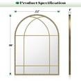 thumbnail image 3 of Espejo antiguo dorado arqueado, espejo de ventana de 22 x 30 pulgadas con marco de metal con abalorio, espejo de arco dorado clásico, espejo de pared decorativo para sala de estar, patio,, 3 of 11