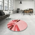 thumbnail image 4 of Ahgly Company Machine Washable Indoor Round Transitional Grapefruit Red Area Rugs, 8' Round, 4 of 7