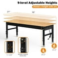 thumbnail image 4 of Tolead 70" Heavy-Duty Adjustable Workbench, Rubber Wood Shop Table, Workstation, Power Outlets & Pegboard, 4 of 7