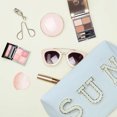 thumbnail image 2 of Bolsos de maquillaje de PU Letra de diamantes de imitación de gran capacidad para viajes femeninos (Sol) Tmvgtek Cuidado Belleza, 2 of 3