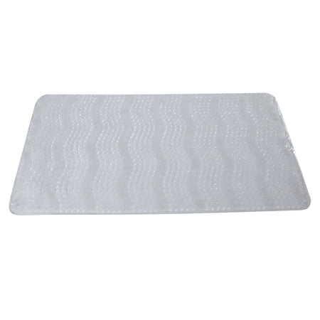 Bath Bliss Non-Slip Textured Grass PVC Bath Mat in Clear