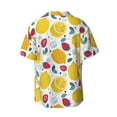 thumbnail image 2 of Vsdgher Strawberry Lemon Print Men's Wrinkle Free Untucked Cuban Shirt Business Casual Button Down Shirts Short Sleeve Shirt, 2 of 7