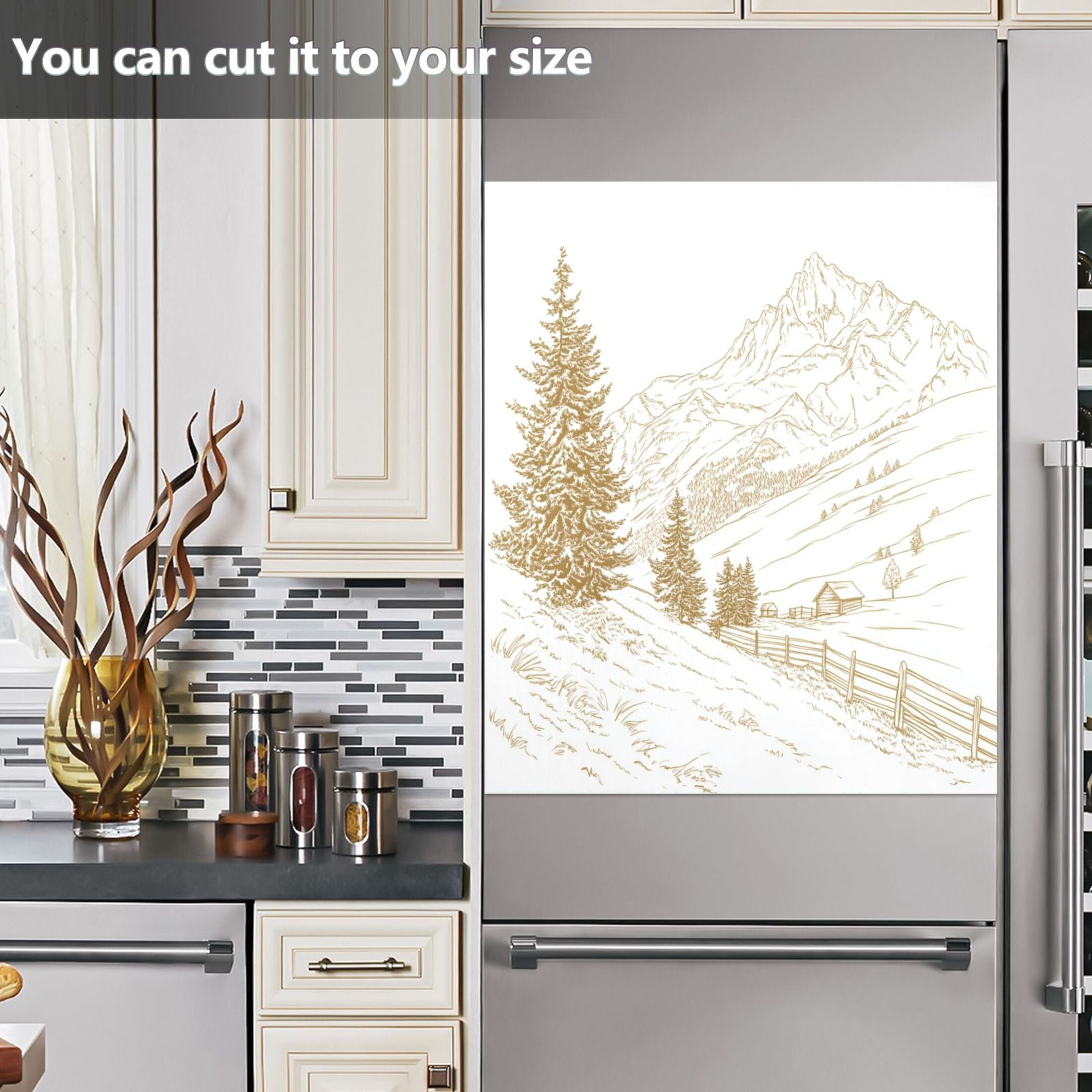 Dishwasher Magnetic Sticker 23x26 Inch Refrigerator Magnetic Sticker Washing Machine Magnetic Sticker Kitchen Panel Magnetic Sticker Home Decor Pretty Mountains and Trees