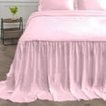 thumbnail image 6 of 4 Piece Long Ruffle Sheet Set, 20" Inch Long Ruffle On Corner Of The Flat Sheet, 15 Inch Deep Pocket, 100% Egyptian Cotton, 800 TC, Queen Size, Solid Light Pink, 6 of 9