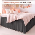 thumbnail image 6 of SGI Bedding Dorm Bed Skirt Full-XL 32 Inch Drop – No Lift Easy Install Wrap Around, Extra Long Elastic Dust Ruffle, Wrinkle & Fade Resistant Microfiber, College Dorm Bedskirt Dark Grey, 6 of 8
