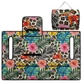 thumbnail image 4 of COEQINE Golf Cart Seat Cushion Cover, Portable Design Folds with Handle, Universal Fit 51.2x30.3", Quilted with 4 Pockets, for 2/4 Person Seats, Tropical Hibiscus Leaf Leopard Print, 4 of 8