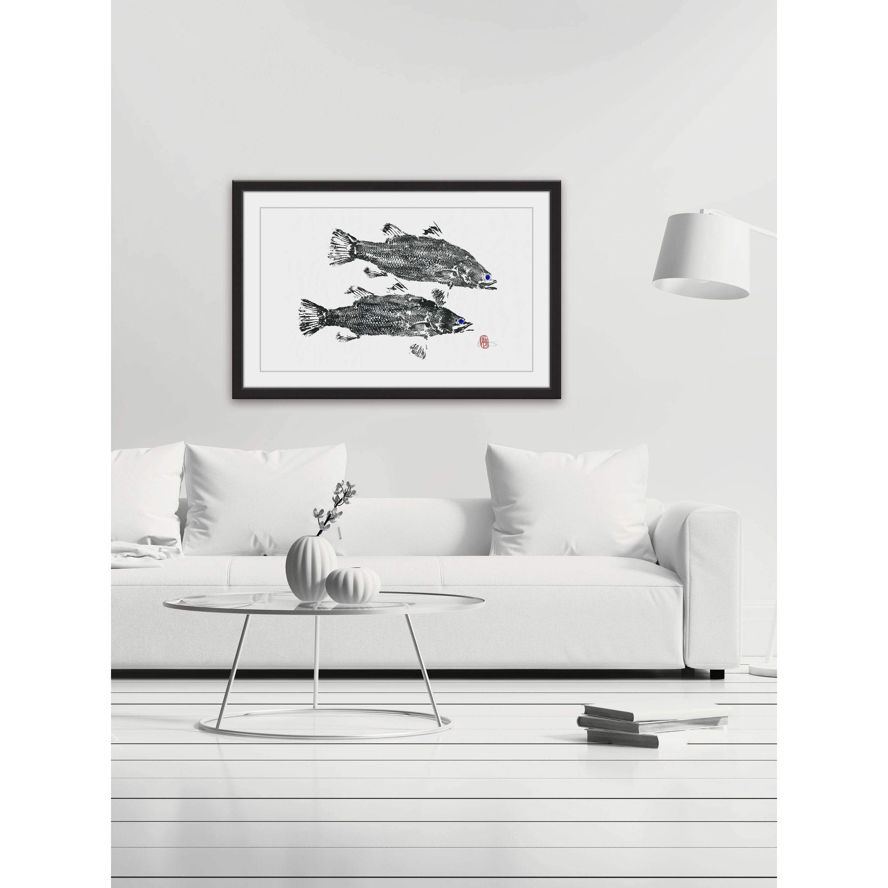 "Blue Eyed Fish" Framed Painting Print