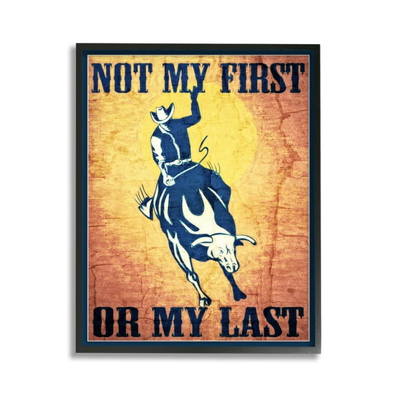 Stupell Industries Rodeo Cowboy Phrase Animals & Insects Painting Black Framed Art Print Wall Art, 11 x 14