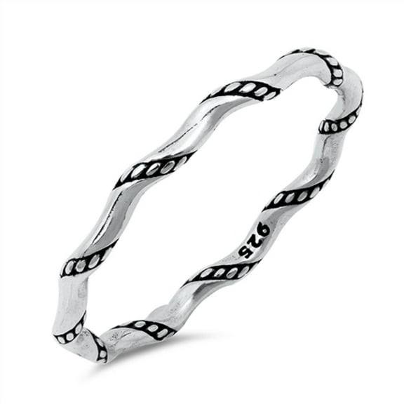 Oxidized Sterling Silver Braided Rope Ring Size 3