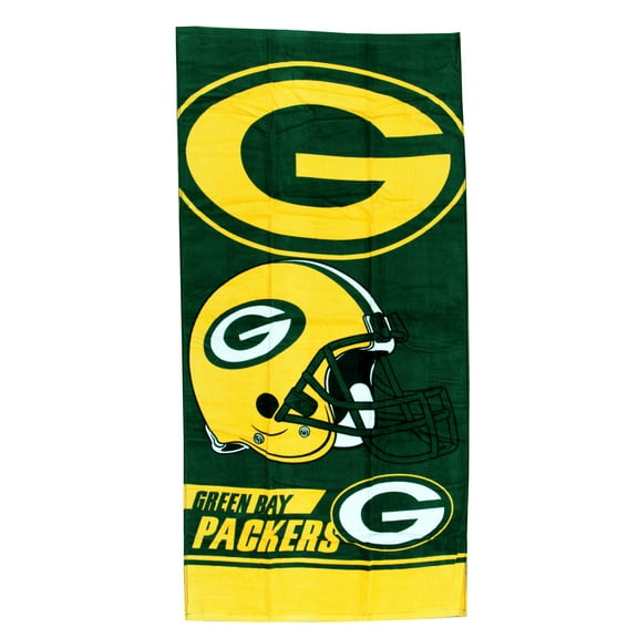 Luxurious - Licensed Football Team Green Bay Sports - 100% Cotton Velour Beach Towel – Soft, Absorbent, and Stylish!
