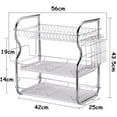 thumbnail image 4 of Multifunctional 3-Tier Dish Drying Rack, Stainless Steel Kitchen Sinkware Dish Rack Kitchen Supplies Drying Frame, Quick Dry with with Drainboard, 4 of 8