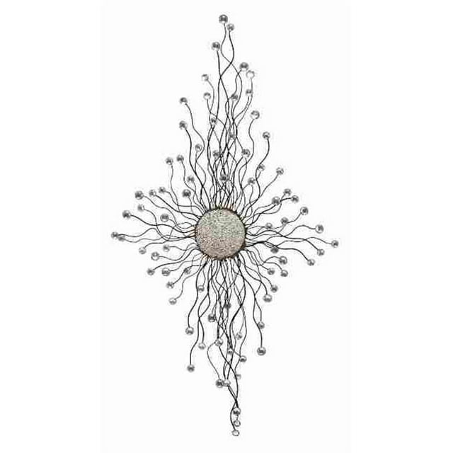 Benzara 13724 Metal Wall Decor Adorned With Small Mirrors