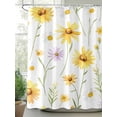 thumbnail image 2 of Yellow Daisy Flowers Leaf Shower Curtain, Simple Style Watercolor Nature Waterproof Shower Curtain Set with 12 Hooks Lightweight Washable Fabric Shower Curtains for Bathroom 72x84 Inches, 2 of 6