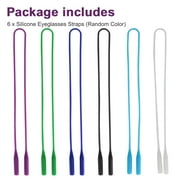 6pcs Silicone Glasses Straps, TSV Anti-slip Eyewear Retainers, Colorful Sunglass String Holders, Eyeglass Rope