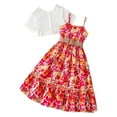 thumbnail image 1 of Sunnyoo Robe Nuisette à Volants à Fleurs pour Grandes Filles avec Chemise à Manches Courtes Tenue Décontractée d'Été, 1 of 8