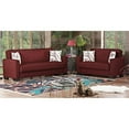 thumbnail image 2 of Beyan Signature Vermont 63" Fabric Convertible Sleeper Loveseat in Burgundy Red, 2 of 2
