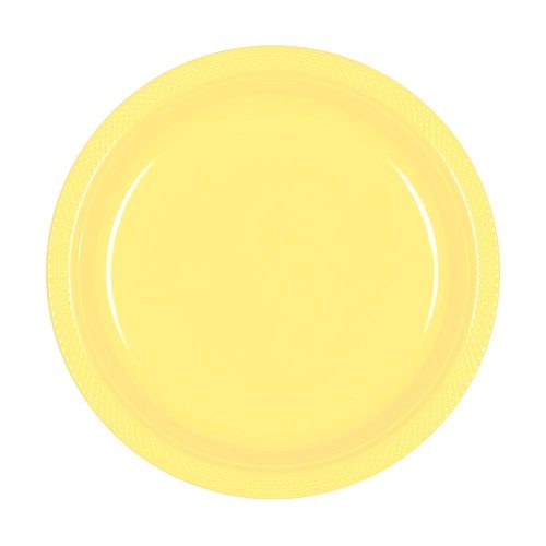 PLASTIC PLATES 9" LIGHT YELLOW