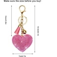 thumbnail image 2 of 6pcs Glitter Love Heart Keychain Premium Crystal Tassel Key Chain, 2 of 7