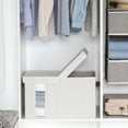 thumbnail image 2 of StorageWorks Foldable Fabric Storage Bin with Double-Open Lid, EX-Large Storage Box with Transparent Window, White, 2 of 7