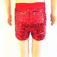 thumbnail image 2 of Girls Sequin Shorts High Waist Elastic Glitter Party Shorts Sexy Fashion Hot Pants Solid Color Sparkly Clubwear Shorts Clothes Red 2-6 Years, 2 of 4