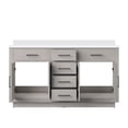 thumbnail image 6 of Shelter 60 in W x 22 in D White Oak Double Bath Vanity and White Quartz Top, 6 of 6