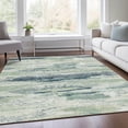 thumbnail image 3 of HomeRoots 675028 8 x 10 ft. Mint Green, Ivory & Blue Abstract Washable Machine Made Rectangle Area Rug with UV Protection, 3 of 7