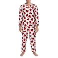 thumbnail image 3 of Uemuo Ladybug And Heart Pattern 2-Piece Loungewear Set - Men’s Soft Sleepwear, Cozy Winter PJs, Comfy Sleep Set-Large, 3 of 7