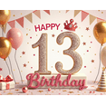 thumbnail image 4 of Yatrandify Decorative Design Happy Birthday Banner Glitter Number Birthday Party Banner for Teenage Celebration Indoor Decoration, 4 of 7