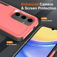 thumbnail image 4 of Designed for Samsung Galaxy A15 5G Case with Tempered Glass Screen Protector & Camera Lens Protector,Heavy-Duty Tough Rugged Slim Shockproof Phone Case for Galaxy A15 5G (6.5", 2024)[Red/Black], 4 of 13