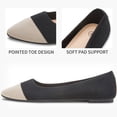 thumbnail image 5 of AOMAIS Women Ballet Flats Pointy Toe Flats Mesh Casual Shoes for Women Slip on Shoes(Beige Black,US10), 5 of 9