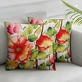 thumbnail image 6 of BANET Elegant Red Floral Pillowcase, Decorative for Home Decor  24x24in, 6 of 7