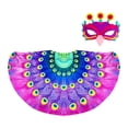 thumbnail image 1 of Capa de disfraz de pavo real con máscara para festival, carnaval, mascarada, decoración, juego de rol Púrpura, 1 of 7