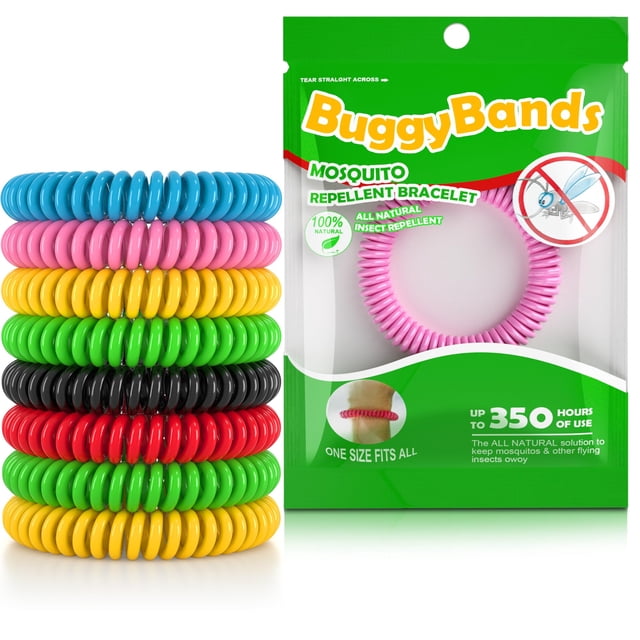 Pulseras repelentes de mosquitos, 24 unidades, sin DEET
