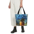 thumbnail image 4 of Goofa Mountain Blue Flowers Vase Pattern Tote Bags,Large Capacity Bag,Beach Tote with Zipper Closure, Large Capacity and Foam Padding, 4 of 6